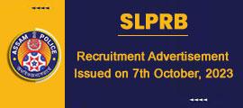 SLPRB Recruitment Advertisement published on 7th October, 2023